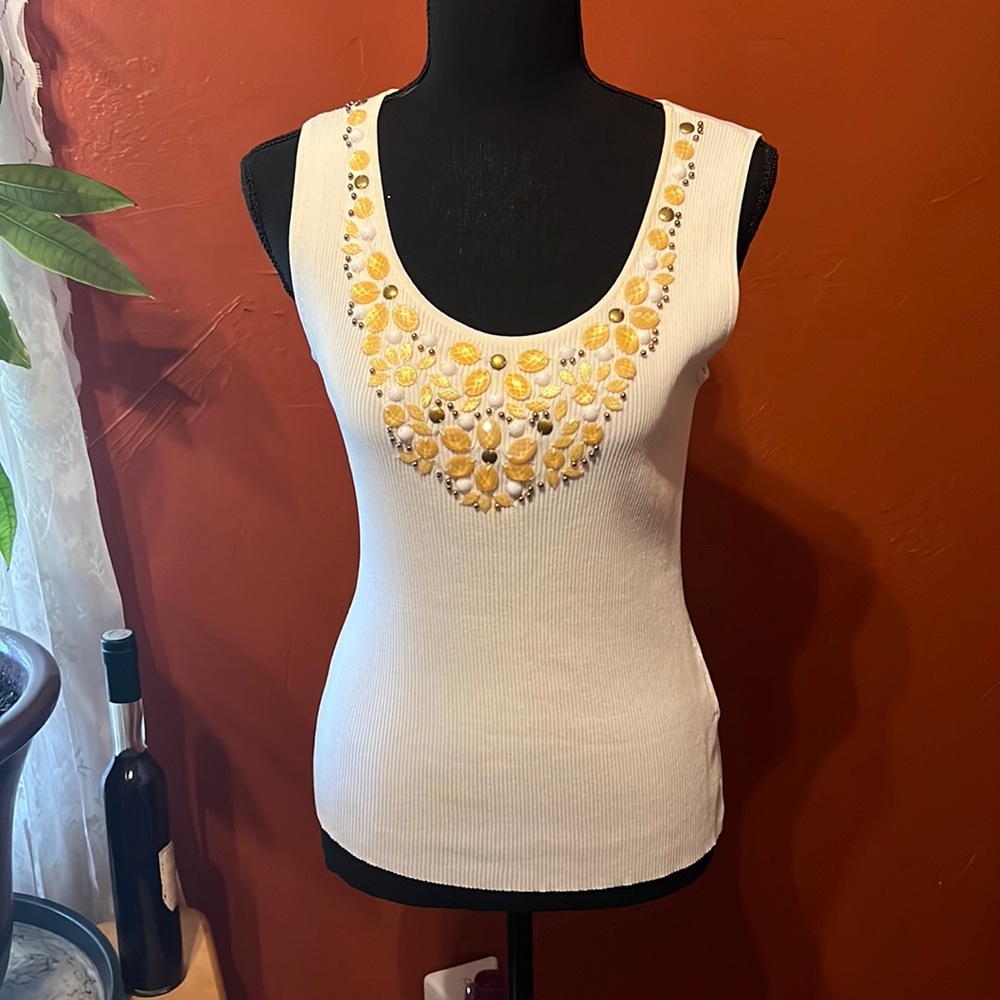 RUBY RD. Ribbed EMBELLISHED TANK TOP ……187